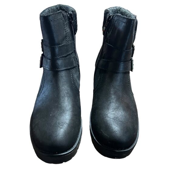 GC Shoes Valli Sweater Knit Cuff Booties Contemporary Biker Buckle NEW  Size 7.5 - Picture 5 of 12